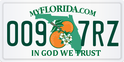 FL license plate 0097RZ