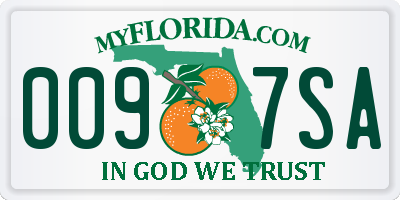 FL license plate 0097SA