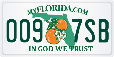 FL license plate 0097SB