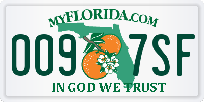 FL license plate 0097SF