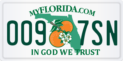 FL license plate 0097SN
