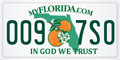 FL license plate 0097SO