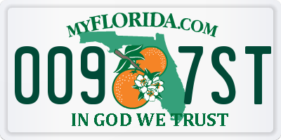 FL license plate 0097ST