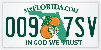 FL license plate 0097SV