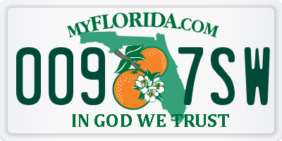 FL license plate 0097SW