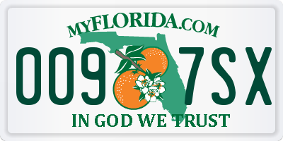 FL license plate 0097SX