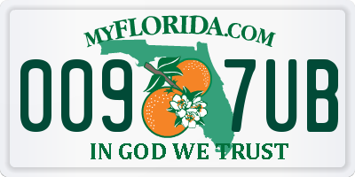 FL license plate 0097UB