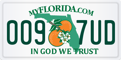 FL license plate 0097UD