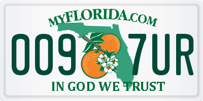 FL license plate 0097UR