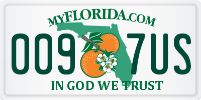FL license plate 0097US