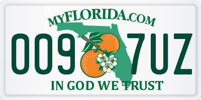 FL license plate 0097UZ