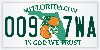 FL license plate 0097WA