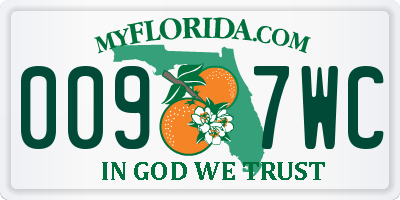 FL license plate 0097WC