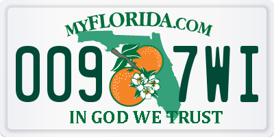 FL license plate 0097WI
