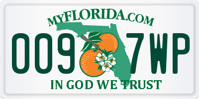 FL license plate 0097WP
