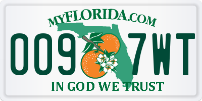 FL license plate 0097WT