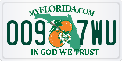 FL license plate 0097WU