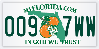 FL license plate 0097WW