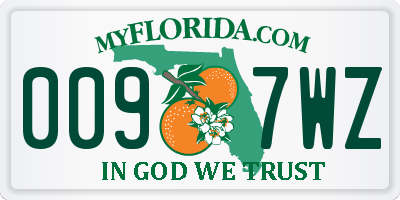 FL license plate 0097WZ