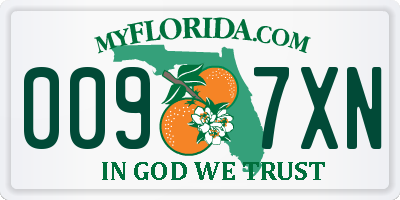 FL license plate 0097XN