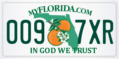 FL license plate 0097XR