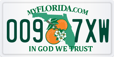 FL license plate 0097XW