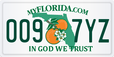 FL license plate 0097YZ