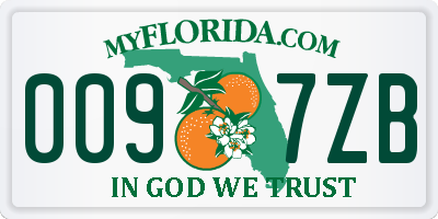 FL license plate 0097ZB