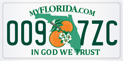 FL license plate 0097ZC