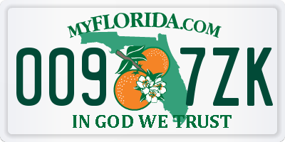 FL license plate 0097ZK