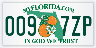 FL license plate 0097ZP