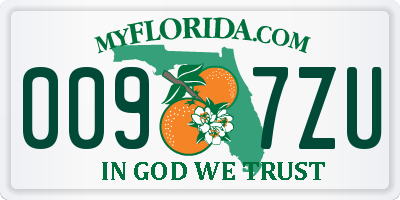FL license plate 0097ZU