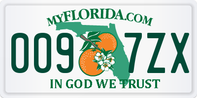 FL license plate 0097ZX