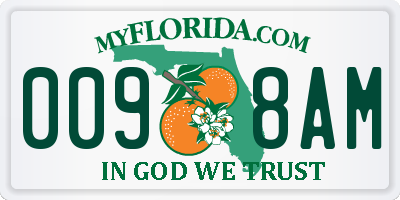 FL license plate 0098AM