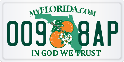 FL license plate 0098AP