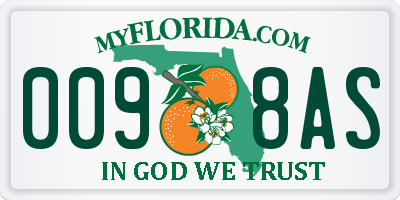 FL license plate 0098AS