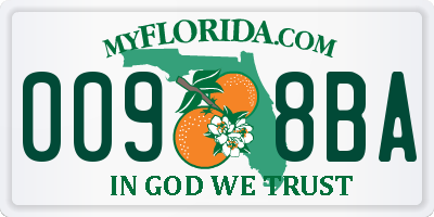 FL license plate 0098BA