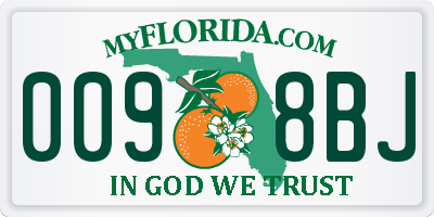 FL license plate 0098BJ
