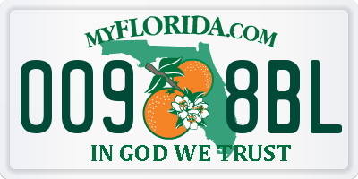 FL license plate 0098BL