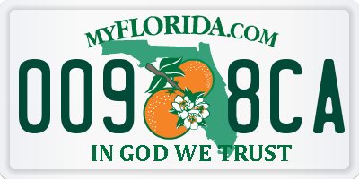 FL license plate 0098CA