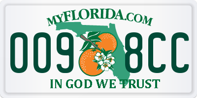 FL license plate 0098CC