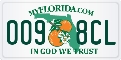 FL license plate 0098CL