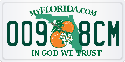 FL license plate 0098CM