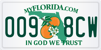 FL license plate 0098CW