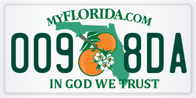 FL license plate 0098DA