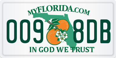 FL license plate 0098DB