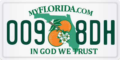 FL license plate 0098DH