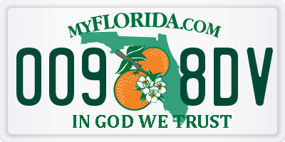 FL license plate 0098DV