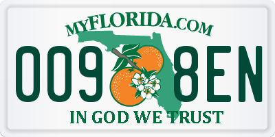 FL license plate 0098EN