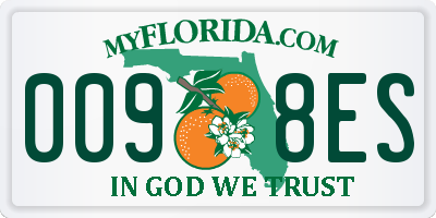FL license plate 0098ES